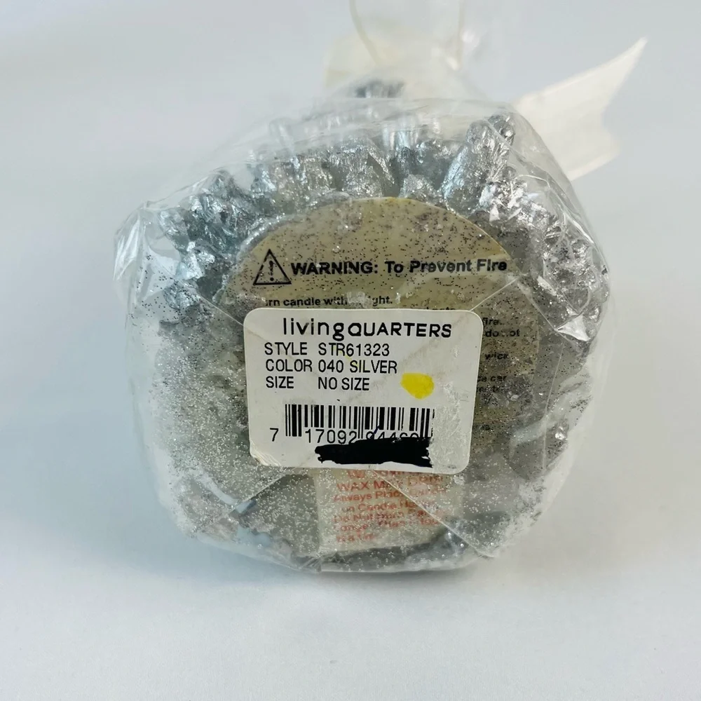 NEW Living Quarters Christmas Tree Candles - Silver Bling - Set of 3